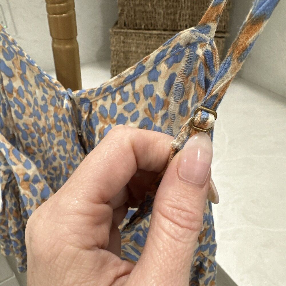 Amuse Society Blissed Out Cami Size Small Multi Color Leopard Print Tie Back EUC - Picture 5 of 9